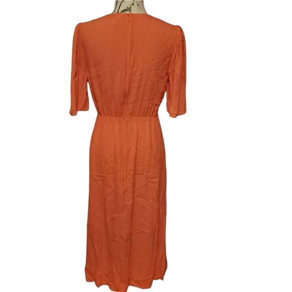 Chelsea 28 Ladies Coral Midi Twist Front Dress - Size Medium - Picture 3 of 10